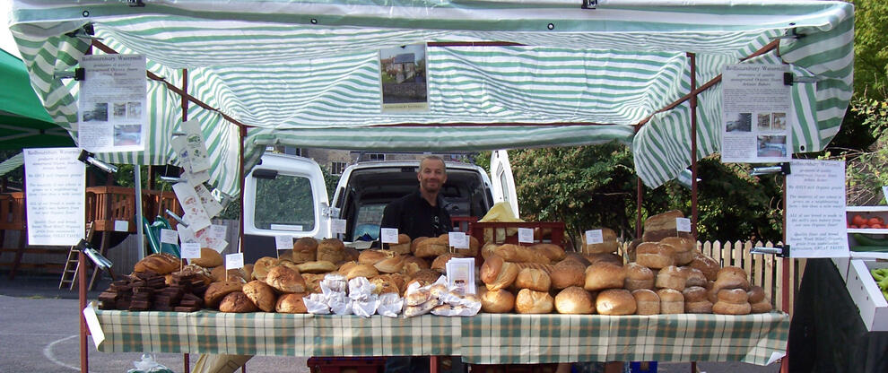 The mill's bread stall at a London Farmers Market