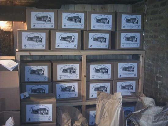 Boxes of flour awaiting delivery